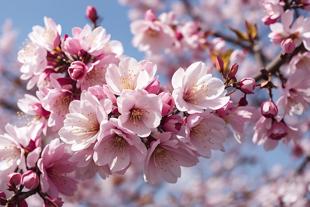 Kersenbomen die in het voorjaar bloeien