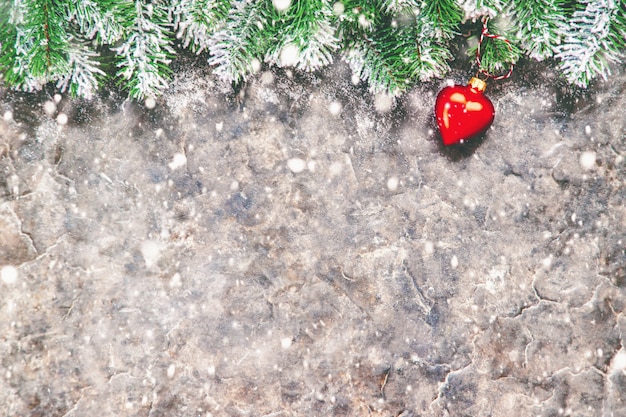 Kerst achtergrond. gelukkig nieuwjaar. Selectieve aandacht