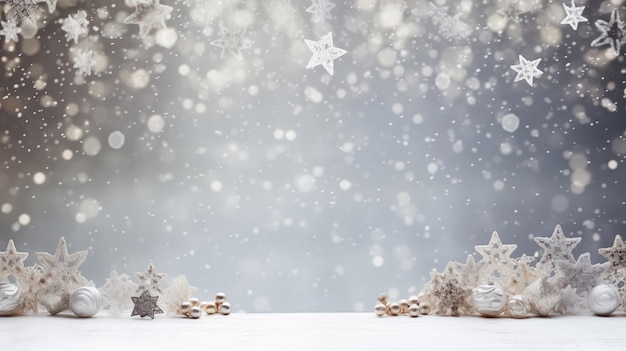 Foto kerst achtergrond kopie ruimte vervaagde winter achtergrond blauwe kleur vakantie decoratie