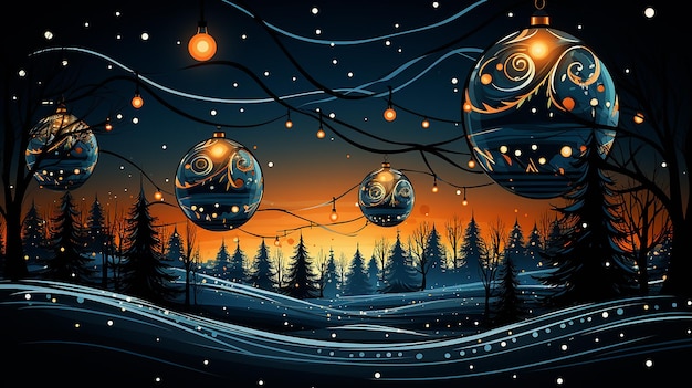 Foto kerst achtergrond met ballen