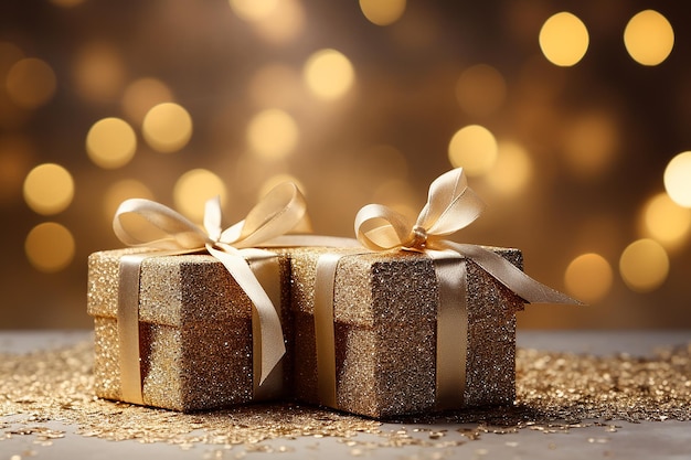Kerst achtergrond met dennenboom geschenken en kerstversieringen met plaats voor tekst
