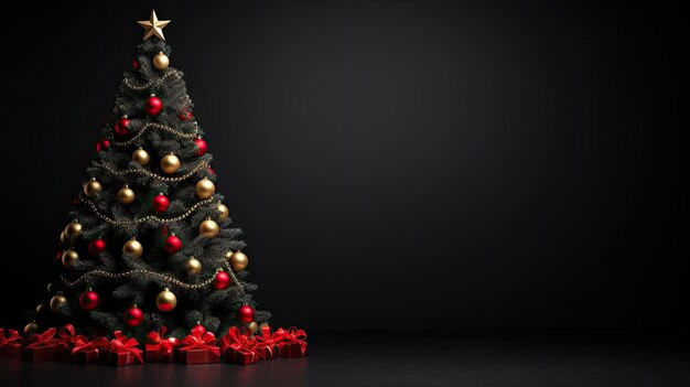 Kerst achtergrond met kerstboom illustratie AI GenerativexA