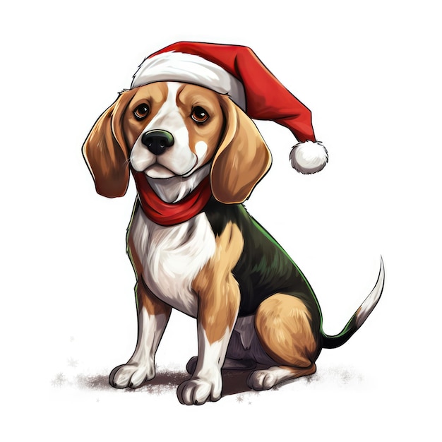 Kerst Beagle hond afdruk