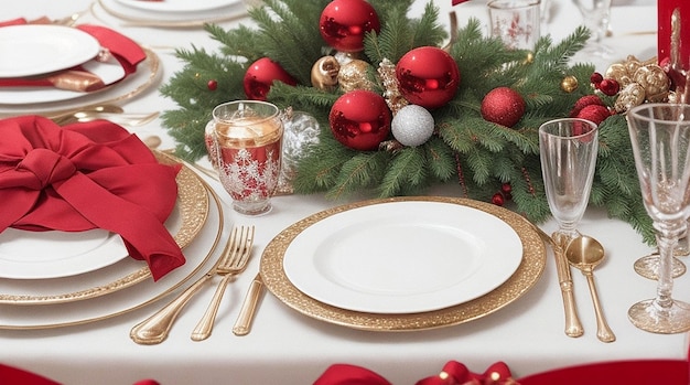 kerst bruiloft diner tafel instelling