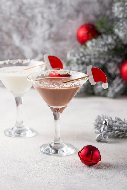 Kerst chocolade sneeuwvlok cocktail