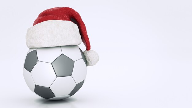 Kerst concept voetbal 3D-rendering