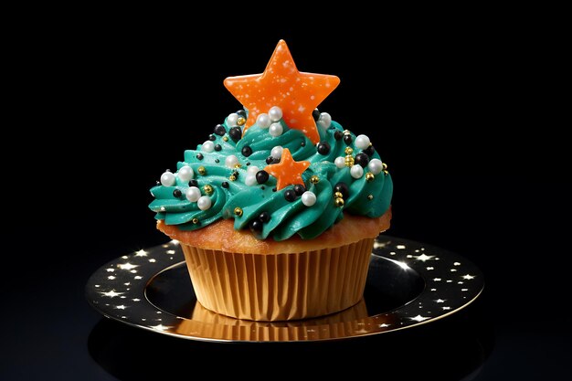 Kerst dessert cupcake met sterren