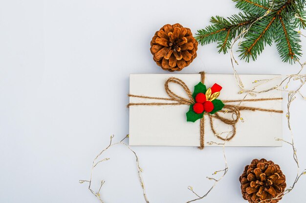 Kerst feestelijk decor cadeaupapier met kopieerruimte