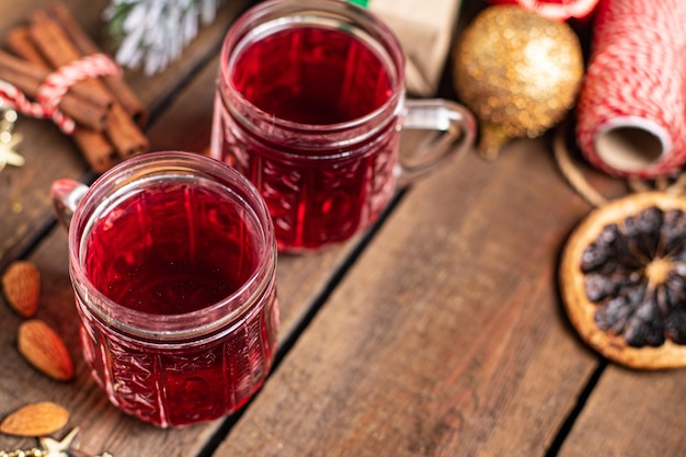 kerst glühwein drinken nieuwjaar achtergrond verse warme zoete drank maaltijd op tafel