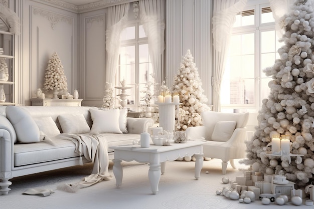 Kerst interieur woonkamer