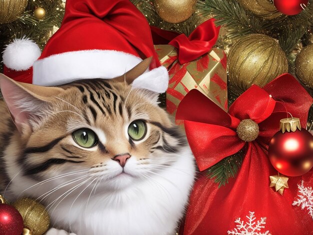 kerst kat achtergrond