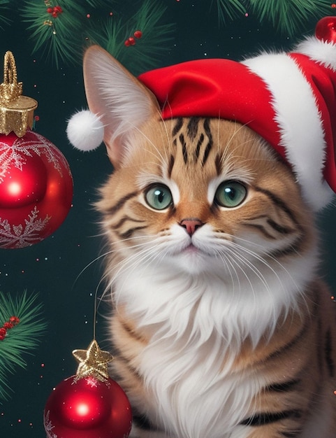 kerst kat achtergrond