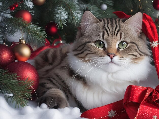 kerst kat achtergrond