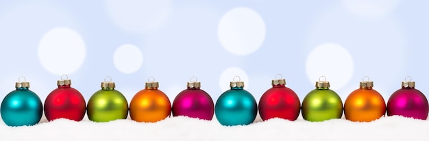 Foto kerst kleurrijke ballen banner decoratie copyspace kopie ruimte