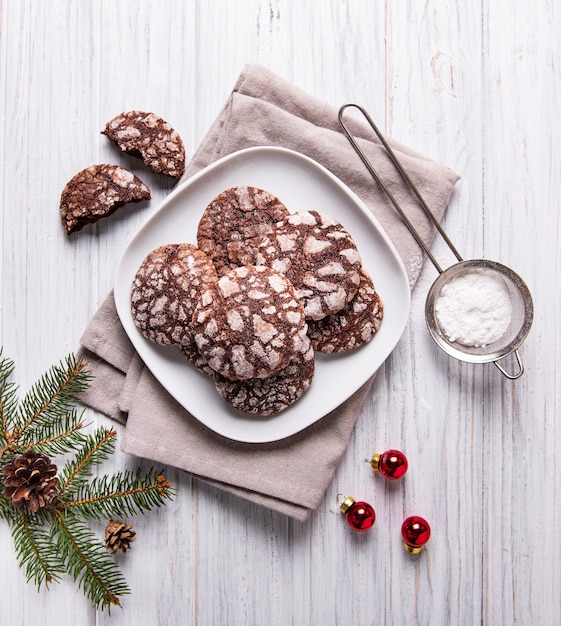 Kerst knetterende chocoladekoekjes