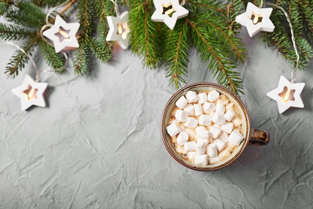 Kerst koffiekopje met marshmallows