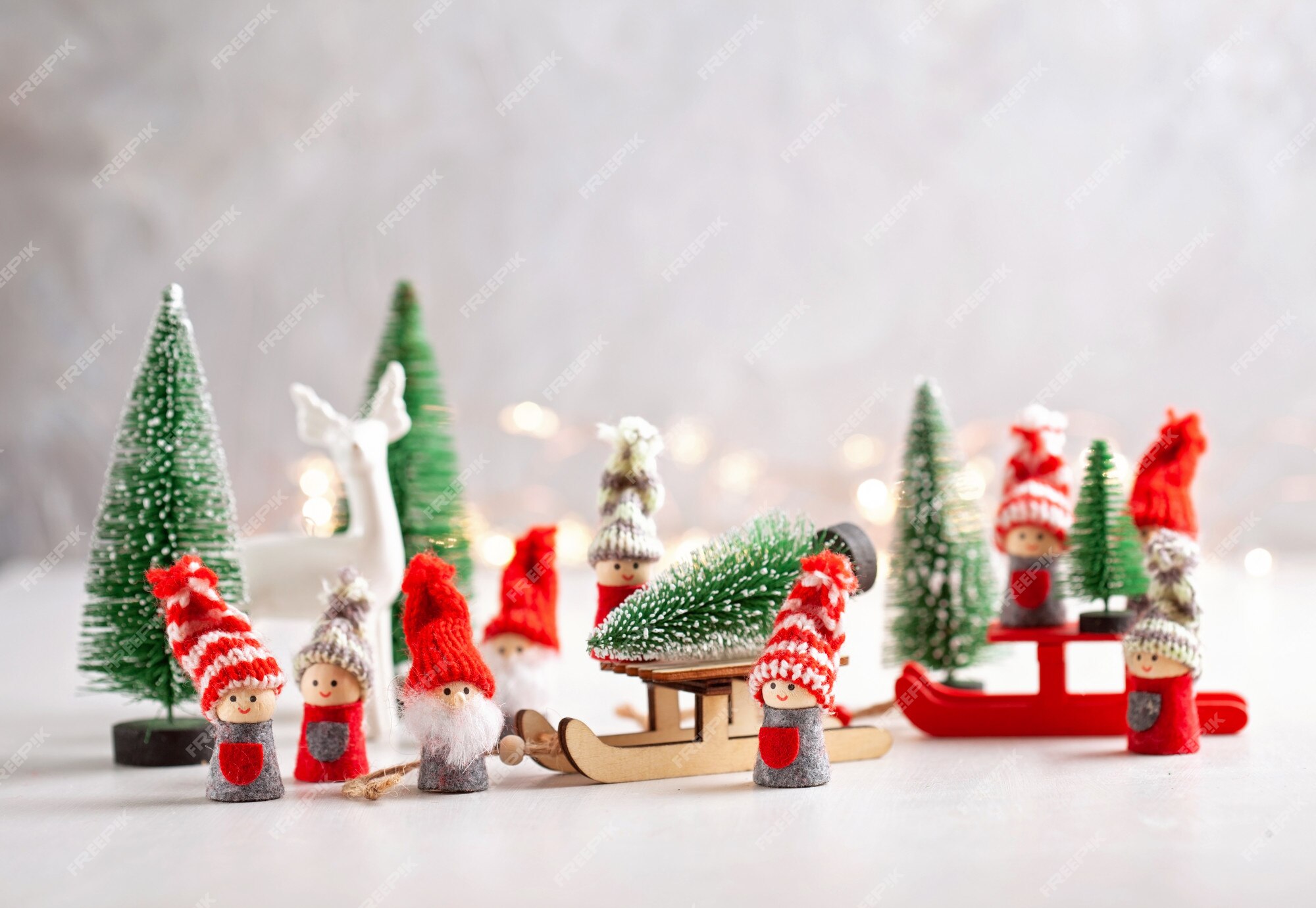 vacht Ondoorzichtig ras Kerst miniatuur speelgoed en decoratie | Premium Foto