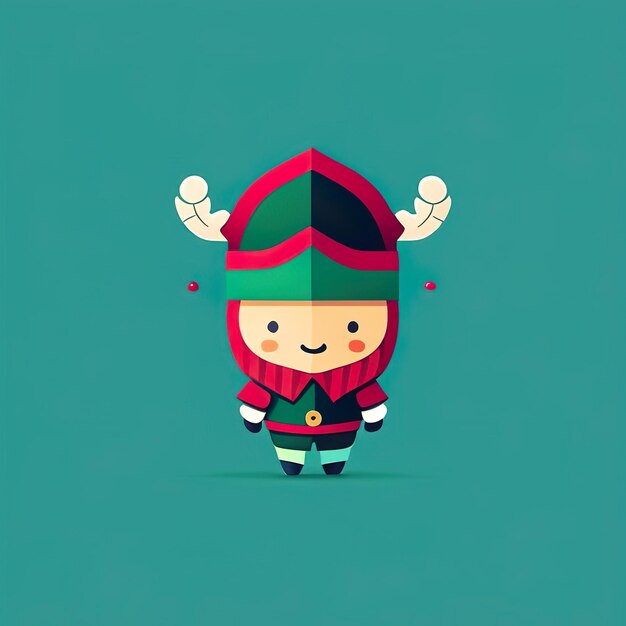 Kerst minimalistische mascotte Generatieve AI