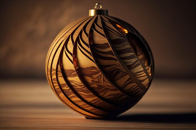 Kerst ornament met een houten achtergrond