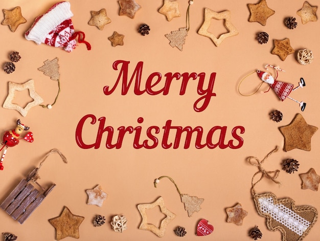 Kerst ornamenten en decoraties met peperkoekkoekjes