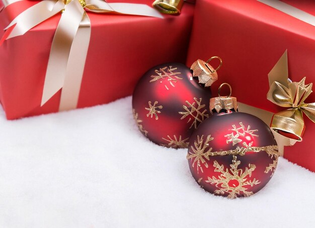 Kerst ornamenten met geschenkdozen