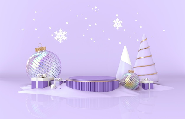 Kerst podium decor voor productvertoning