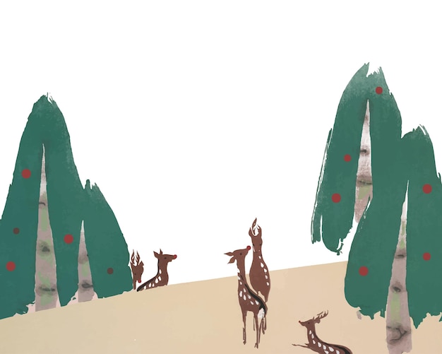 Kerst rendier png grens transparante achtergrond