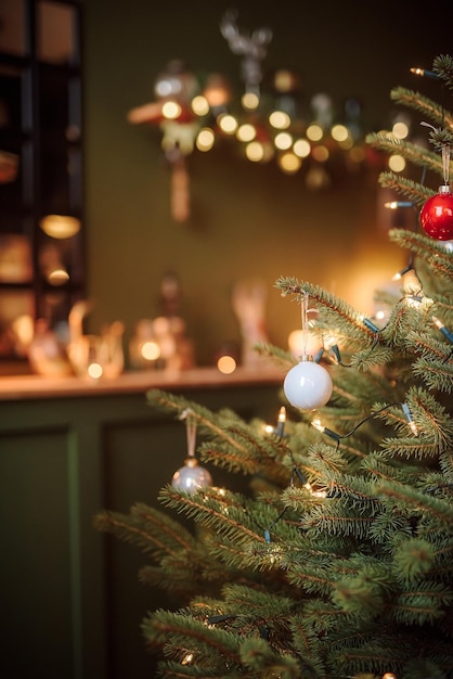 Foto kerst seizoen decoraties met bokeh lichten kerst concept