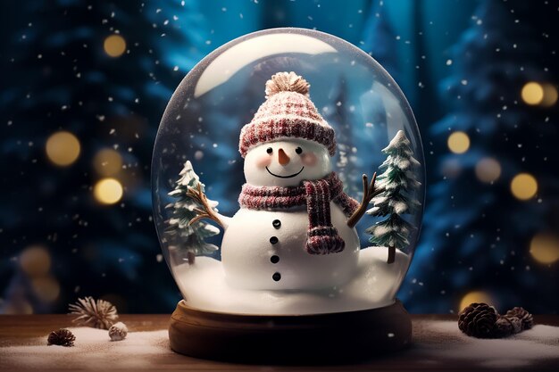 Kerst sneeuwbol Souvenir sneeuwman in sneeuwval