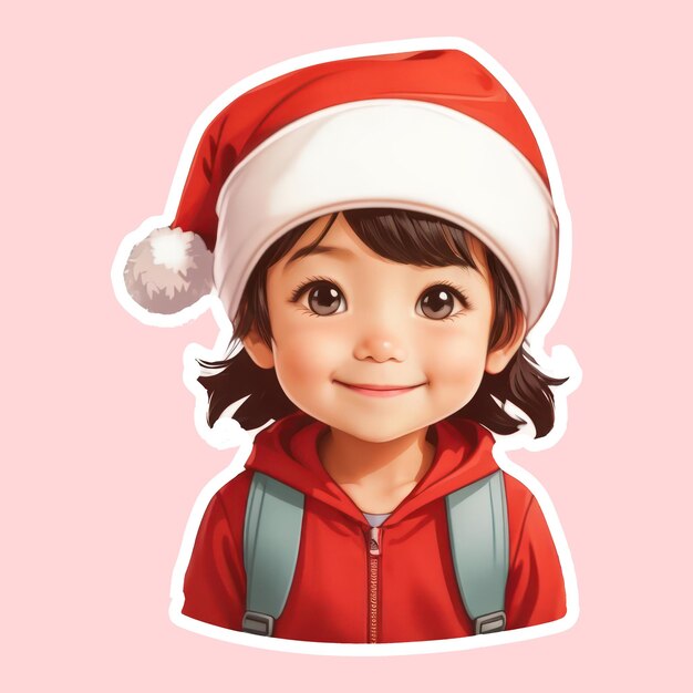 Kerst sticker Cartoon personage Generative Ai