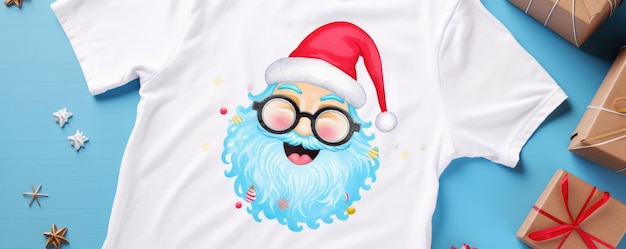 Kerst T-shirt met Kerstman panorama Generative Ai