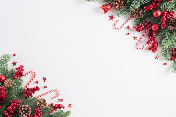 Foto kerst vakantie samenstelling achtergrond concept