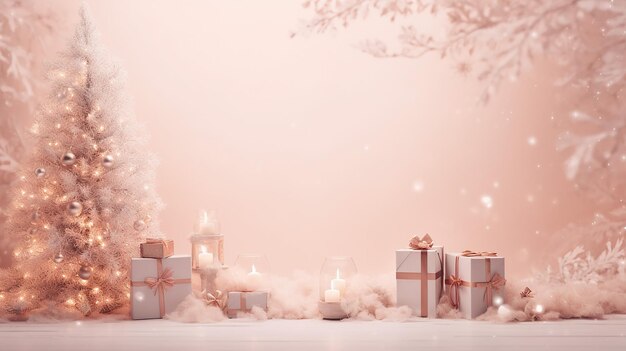 Kerst verwarmende zachte kleur voor achtergrond met geschenkdozen