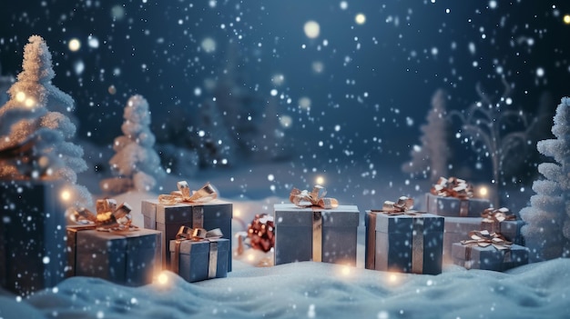 Kerst winter achtergrond Illustratie AI GenerativexA