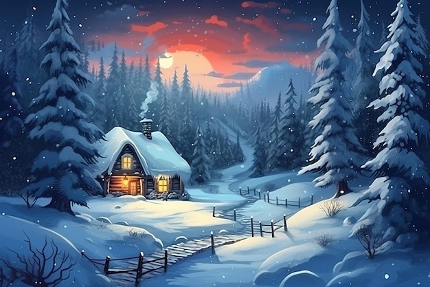 Kerst winterlandschap