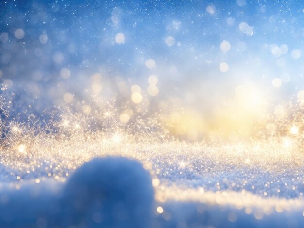 Kerstachtergrond op besneeuwd veld in de winter ai generatief