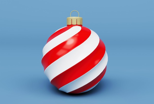 Kerstbal gloeilamp ornament 3d illustratie op witte achtergrond
