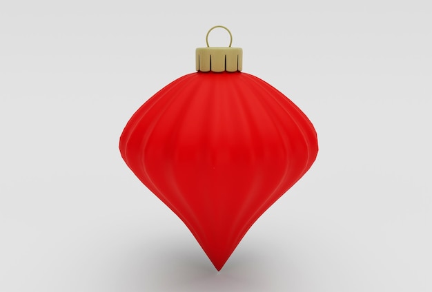 Kerstbal ornament 3d illustratie op witte achtergrond