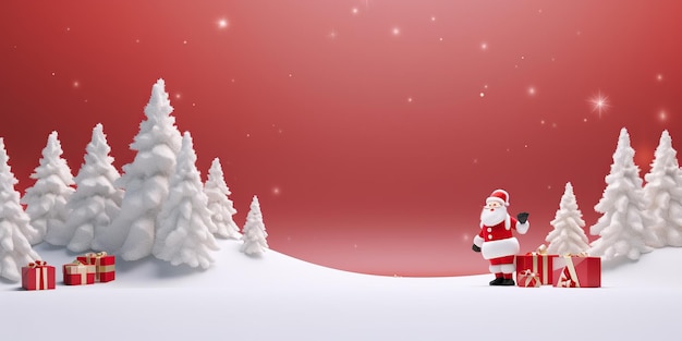 Kerstbanner met gegenereerde Santa Claus AI