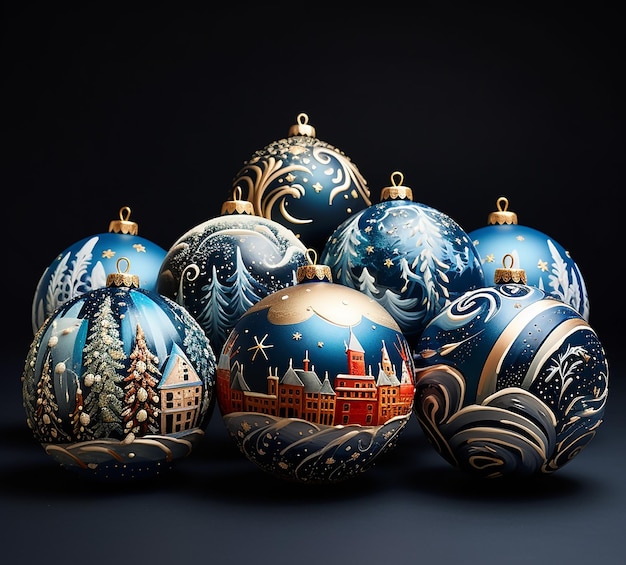 Kerstblauwe ballen