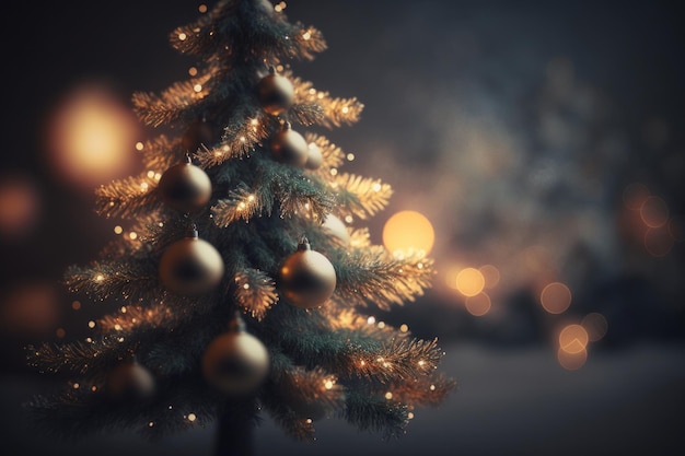 Kerstboom achtergrond Illustratie AI GenerativexA