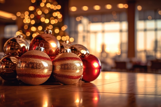 Kerstboom decoratie in de prachtige hotel lobby