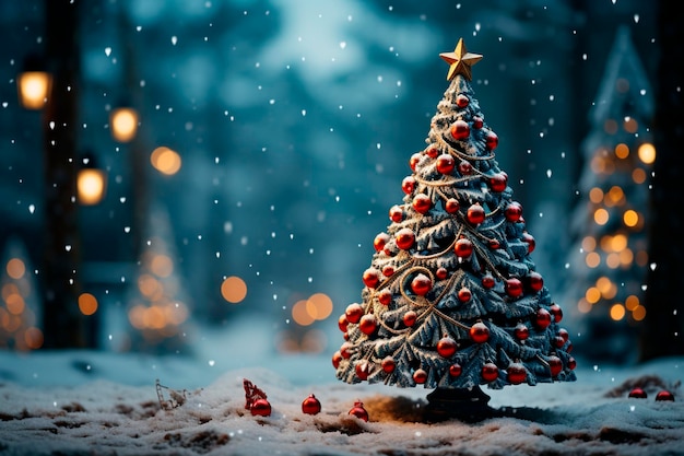 Kerstboom en decoraties generatieve ai