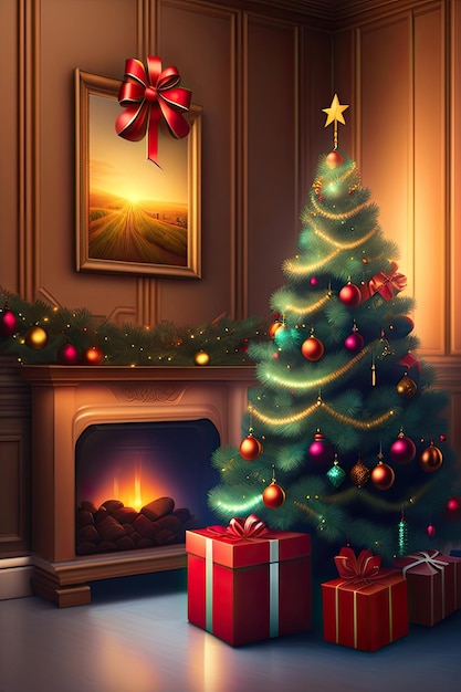 Kerstboom en geschenken