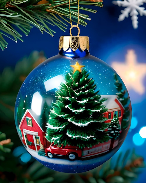 Foto kerstboom globus ornament