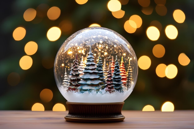 Kerstboom globus ornamenton op bokeh achtergrond