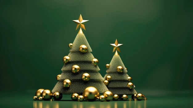 Kerstboom Goud Generatieve AI