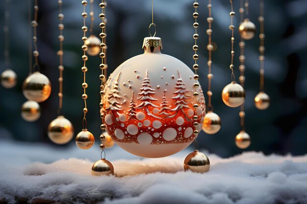 Foto kerstboom in de sneeuw