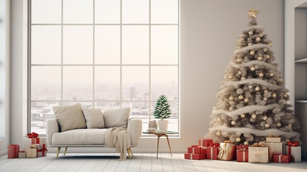 Kerstboom interieur 3D render