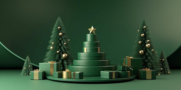 Kerstboom met geschenken voor mock-up